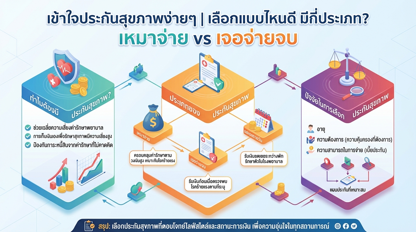 เข้าใจประกันสุขภาพ: เลือกแบบไหนดี? เหมาจ่าย vs เจอจ่ายจบ