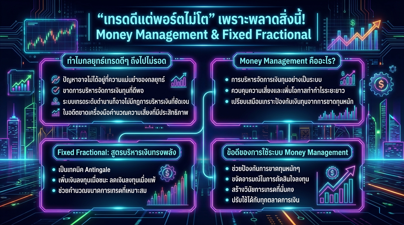 เทรดดีแต่พอร์ตไม่โต? Money Management & Fixed Fractional ช่วยได้!