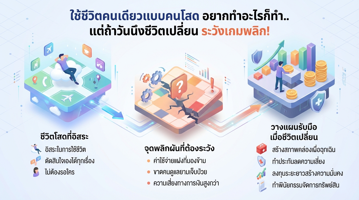 ใช้ชีวิตคนเดียวแบบคนโสด: วางแผนการเงินรับมือชีวิตเปลี่ยน